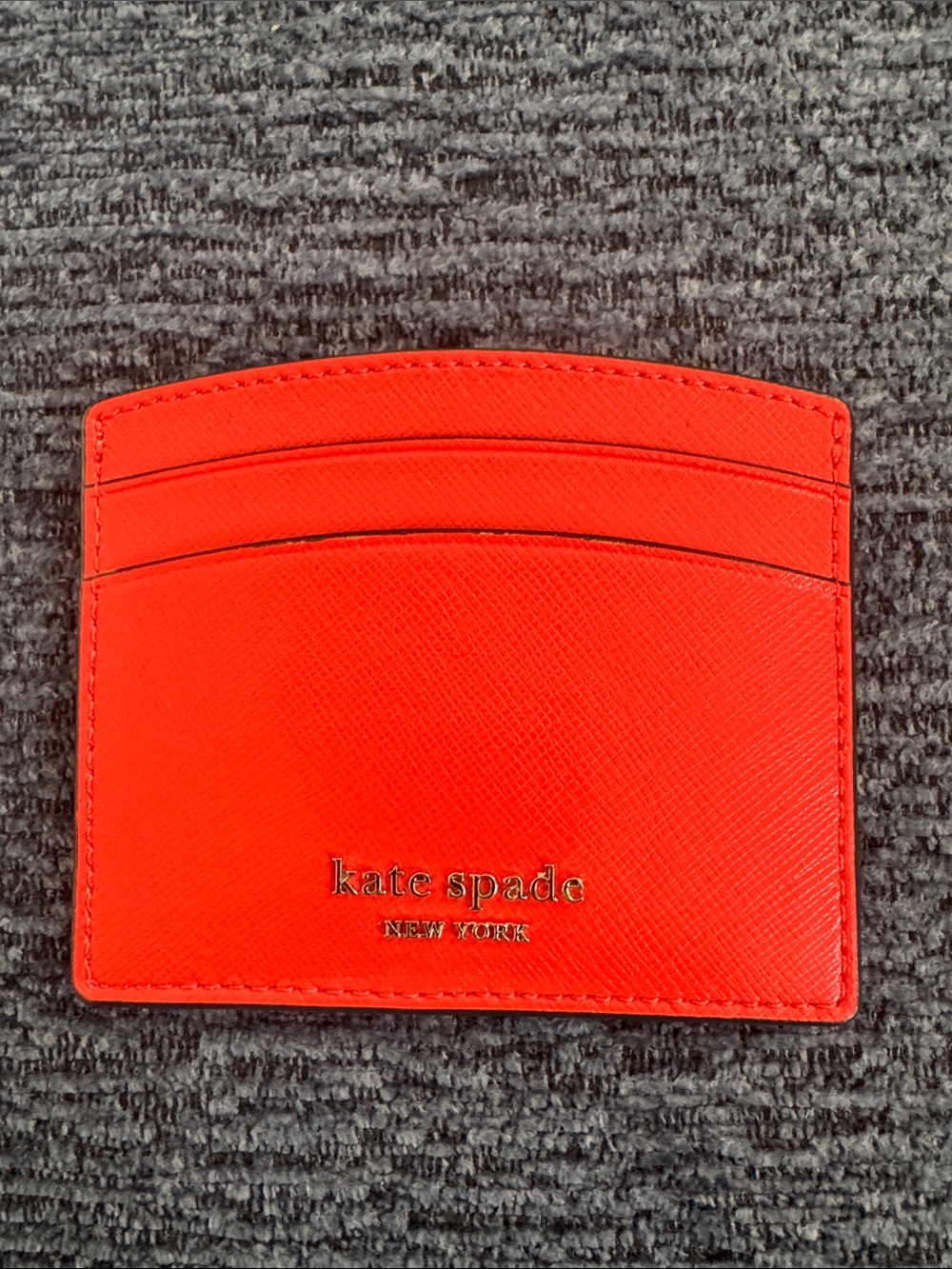 kate spade Red Leather Card Holder with Spade Accent
